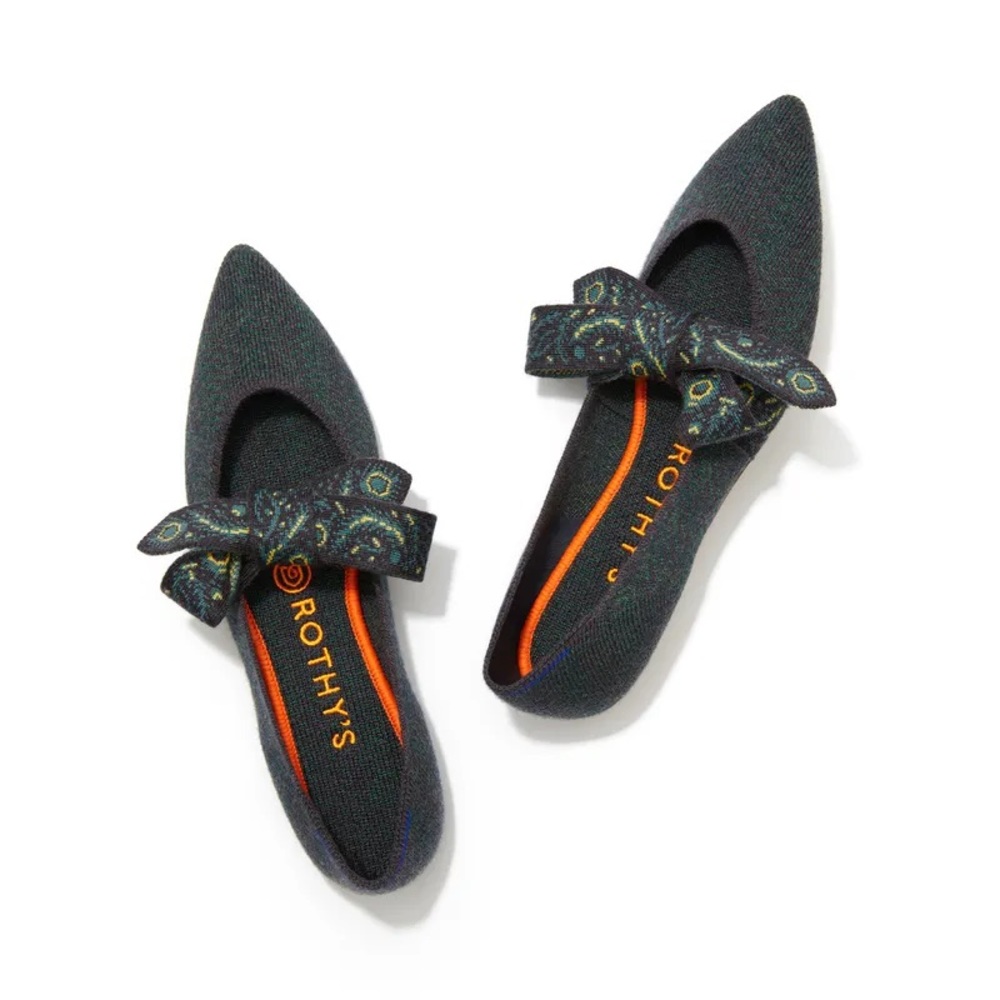 Rothys The Merino Mary Jane in Forrest Herringbone flats